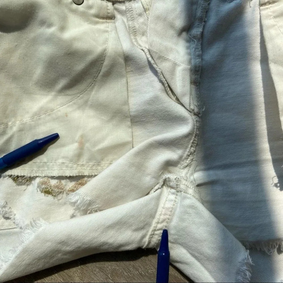 Free People Tulum Embroidered Ripped  Jean Shorts - Picture 13 of 13